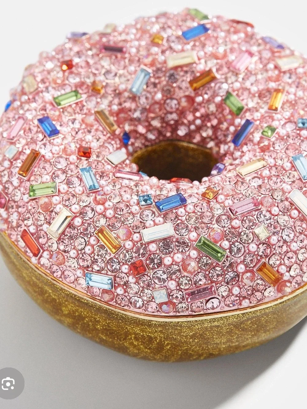 BaubleBar Glazed / Confused Catchall Pink Jeweled Donut Trinket Box RARE